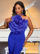 Plus Size 3D Floral Sexy Camisole Jumpsuit